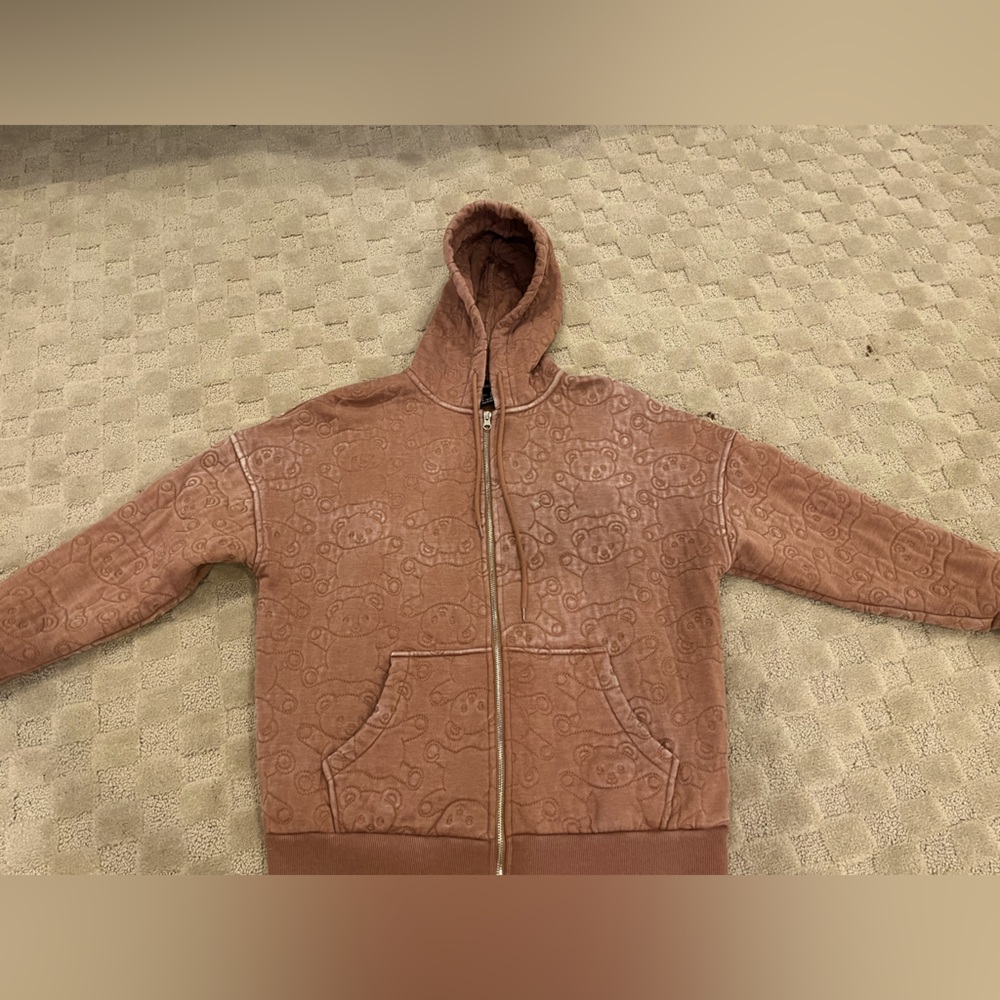 brown zip up